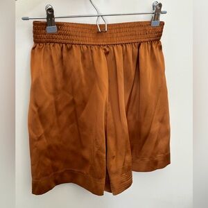 Rare Reformation Copper Silk Shorts